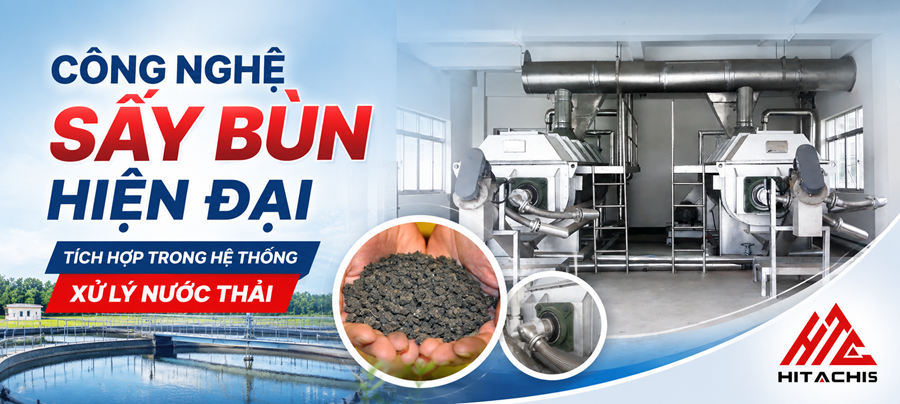 Công nghệ sấy bùn hiện đại tích hợp trong hệ thống xử lý nước thải