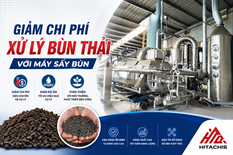 Bí quyết cắt giảm 50% chi phí xử lý bùn thải với máy sấy