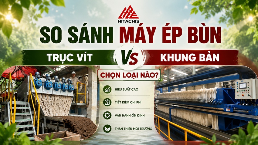 So sánh máy ép bùn trục vít và máy ép bùn khung bản: Chọn loại nào?